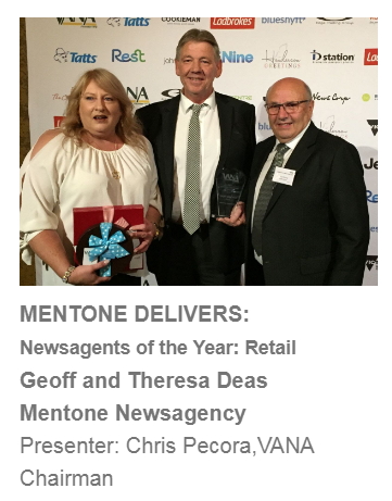VANA Mentone newsagency award