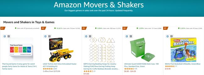 Amazon movers and shakers