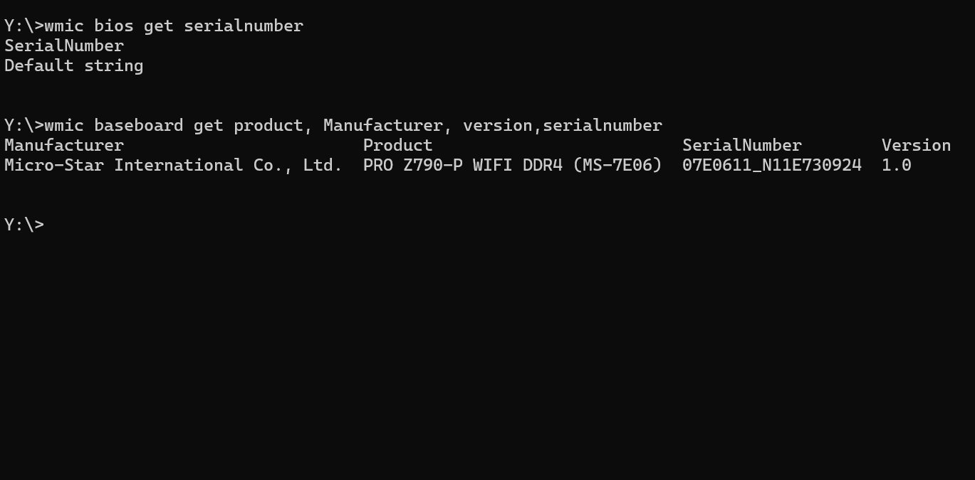 Getting the BIOS Serial number 