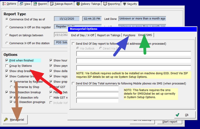 Set up automatic sending reports