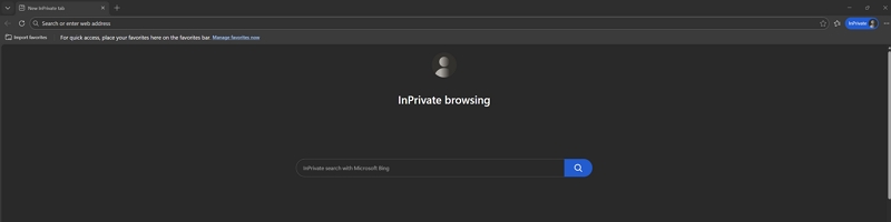 Edge in private mode
