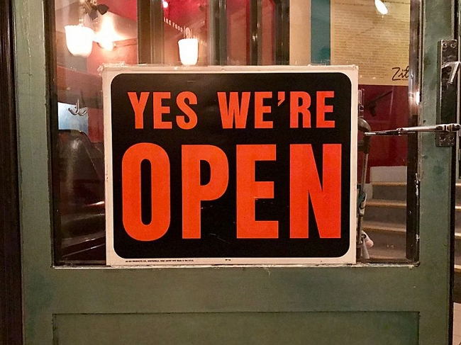 We are open sign