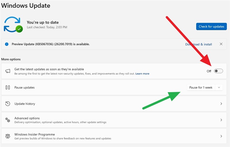 Timetable for windows updates