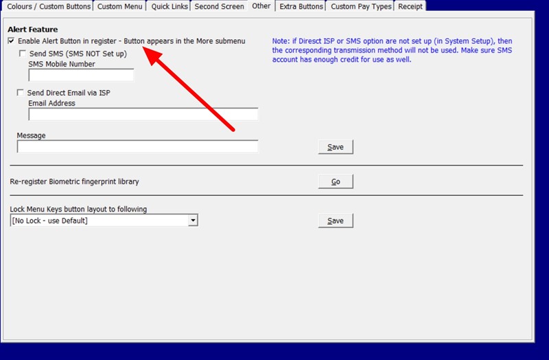 POS System panic alarm