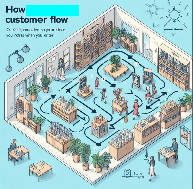 customer flow in a shop