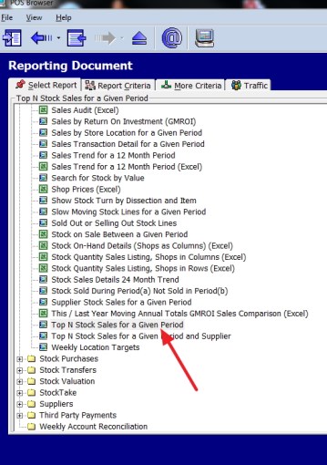 Register sales report point of sale