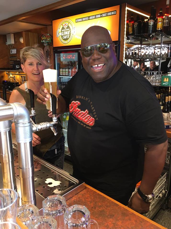 Carl Cox having a beer