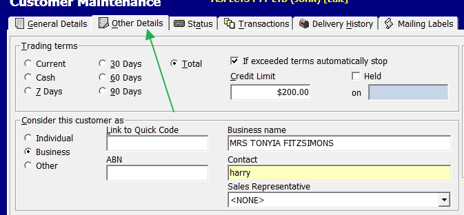 Setting credit limits
