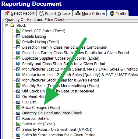 POS Software menu